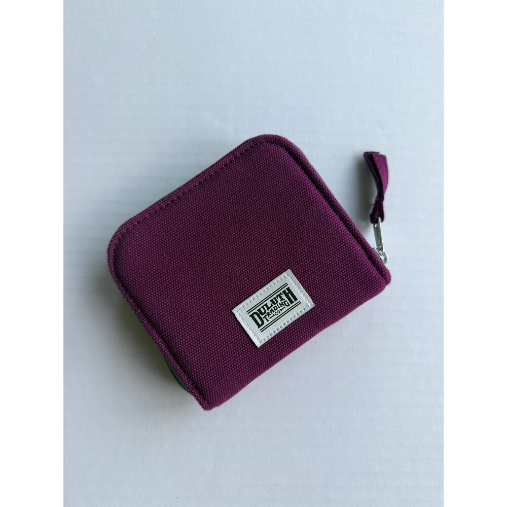 Duluth Trading Co. Purple Canvas Zip-Around Accordion Wallet